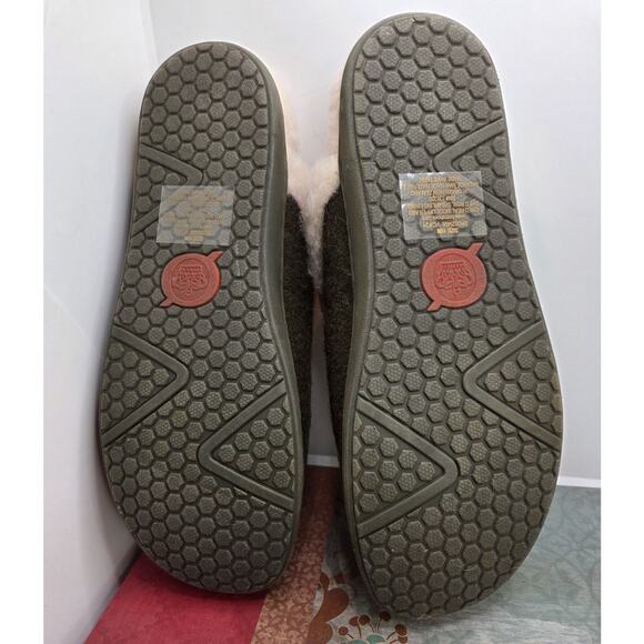 New Born Zoe Forest Green Wool Shearling Mule Slippers Shoes Womens Size 10 - Picture 8 of 8